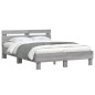 vidaXL Estructura de cama cabecero y luces LED gris Sonoma 120x200 cm vidaXL Estructura de cama cabecero y luces LED gris Sonoma 120x200 cm