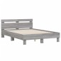vidaXL Estructura de cama cabecero y luces LED gris Sonoma 120x200 cm vidaXL Estructura de cama cabecero y luces LED gris Sonoma 120x200 cm