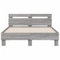 vidaXL Estructura de cama cabecero y luces LED gris Sonoma 120x200 cm vidaXL Estructura de cama cabecero y luces LED gris Sonoma 120x200 cm