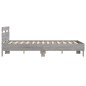 vidaXL Estructura de cama cabecero y luces LED gris Sonoma 120x200 cm vidaXL Estructura de cama cabecero y luces LED gris Sonoma 120x200 cm