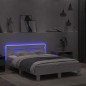 vidaXL Estructura de cama con cabecero y luces LED blanco 120x200 cm vidaXL Estructura de cama con cabecero y luces LED blanco 120x200 cm