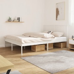 vidaXL Estructura de cama con cabecero metal blanca 160x200 cm