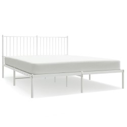 vidaXL Estructura de cama con cabecero metal blanca 160x200 cm