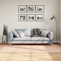 vidaXL Alfombra de pelo corto suave lavable HUARTE rosado 140x200 cm