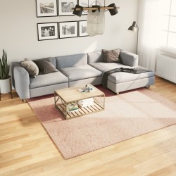 vidaXL Alfombra de pelo corto suave lavable HUARTE rosado 240x240 cm