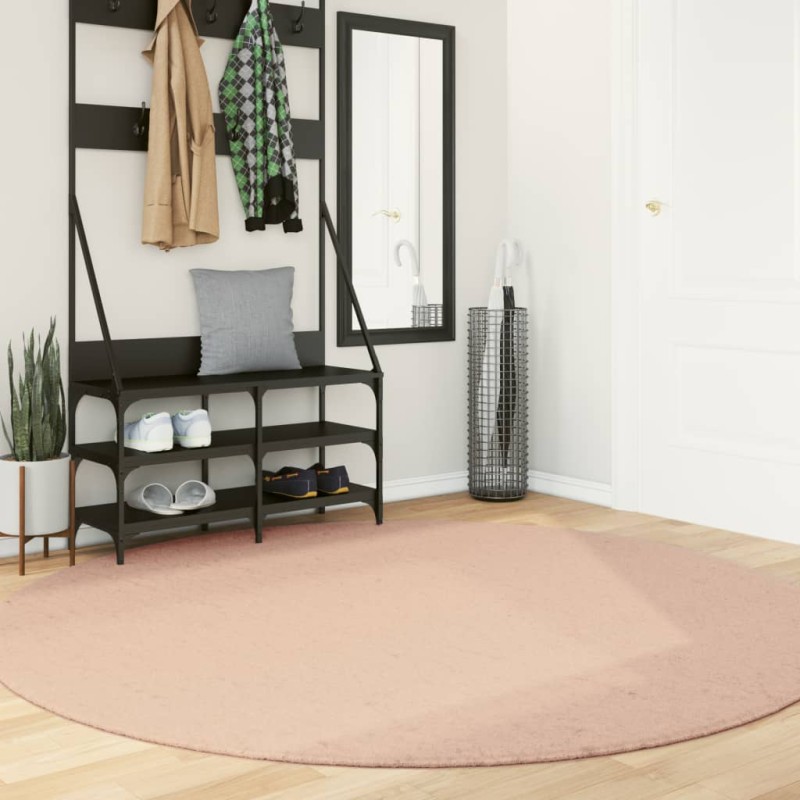 vidaXL Alfombra de pelo corto suave lavable HUARTE rosado Ø 200 cm vidaXL Alfombra de pelo corto suave lavable HUARTE rosado Ø 200 cm