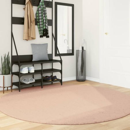 vidaXL Alfombra de pelo corto suave lavable HUARTE rosado Ø 200 cm