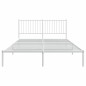 vidaXL Estructura de cama con cabecero metal blanca 160x200 cm