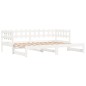 vidaXL Sofá cama extraíble madera maciza de pino blanco 2x(90x200) cm