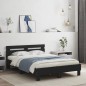 vidaXL Estructura cama con cabecero madera ingeniería negro 120x200 cm vidaXL Estructura cama con cabecero madera ingeniería negro 120x200 cm