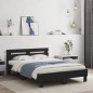 vidaXL Estructura cama con cabecero madera ingeniería negro 135x190 cm