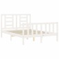 vidaXL Estructura de cama con cabecero madera maciza blanco 140x190 cm vidaXL Estructura de cama con cabecero madera maciza blanco 140x190 cm