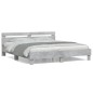 vidaXL Cama con cabecero madera de ingeniería gris hormigón 160x200 cm vidaXL Cama con cabecero madera de ingeniería gris hormigón 160x200 cm