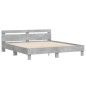 vidaXL Cama con cabecero madera de ingeniería gris hormigón 160x200 cm vidaXL Cama con cabecero madera de ingeniería gris hormigón 160x200 cm