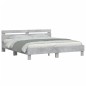 vidaXL Cama con cabecero madera de ingeniería gris hormigón 160x200 cm vidaXL Cama con cabecero madera de ingeniería gris hormigón 160x200 cm
