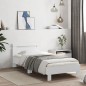 vidaXL Estructura cama con cabecero madera ingeniería blanco 90x200 cm