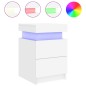 vidaXL Mesita de noche con luces LED blanco 35x39x55 cm vidaXL Mesita de noche con luces LED blanco 35x39x55 cm