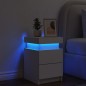 vidaXL Mesita de noche con luces LED blanco 35x39x55 cm vidaXL Mesita de noche con luces LED blanco 35x39x55 cm