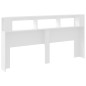 vidaXL Cabecero con LED madera de ingeniería blanco 200x18,5x103,5 cm vidaXL Cabecero con LED madera de ingeniería blanco 200x18,5x103,5 cm