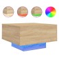 vidaXL Mesa de centro con luces LED roble Sonoma 55x55x31 cm vidaXL Mesa de centro con luces LED roble Sonoma 55x55x31 cm