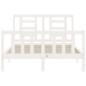 vidaXL Estructura de cama con cabecero madera maciza blanco 140x190 cm vidaXL Estructura de cama con cabecero madera maciza blanco 140x190 cm