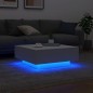 vidaXL Mesa de centro con luces LED blanco 80x80x31 cm vidaXL Mesa de centro con luces LED blanco 80x80x31 cm