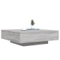 vidaXL Mesa de centro con luces LED gris Sonoma 100x100x31 cm vidaXL Mesa de centro con luces LED gris Sonoma 100x100x31 cm