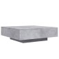 vidaXL Mesa de centro con luces LED gris hormigón 100x100x31 cm vidaXL Mesa de centro con luces LED gris hormigón 100x100x31 cm