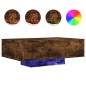 vidaXL Mesa de centro con luces LED roble ahumado 85x55x31 cm vidaXL Mesa de centro con luces LED roble ahumado 85x55x31 cm