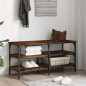 vidaXL Banco zapatero madera ingeniería roble ahumado 100x38,5x49 cm vidaXL Banco zapatero madera ingeniería roble ahumado 100x38,5x49 cm