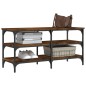 vidaXL Banco zapatero madera ingeniería roble ahumado 100x38,5x49 cm vidaXL Banco zapatero madera ingeniería roble ahumado 100x38,5x49 cm