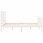 vidaXL Estructura de cama con cabecero madera maciza blanco 140x190 cm vidaXL Estructura de cama con cabecero madera maciza blanco 140x190 cm