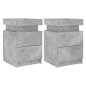vidaXL Mesitas de noche con luces LED 2 uds gris hormigón 35x39x55 cm vidaXL Mesitas de noche con luces LED 2 uds gris hormigón 35x39x55 cm
