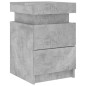 vidaXL Mesitas de noche con luces LED 2 uds gris hormigón 35x39x55 cm vidaXL Mesitas de noche con luces LED 2 uds gris hormigón 35x39x55 cm