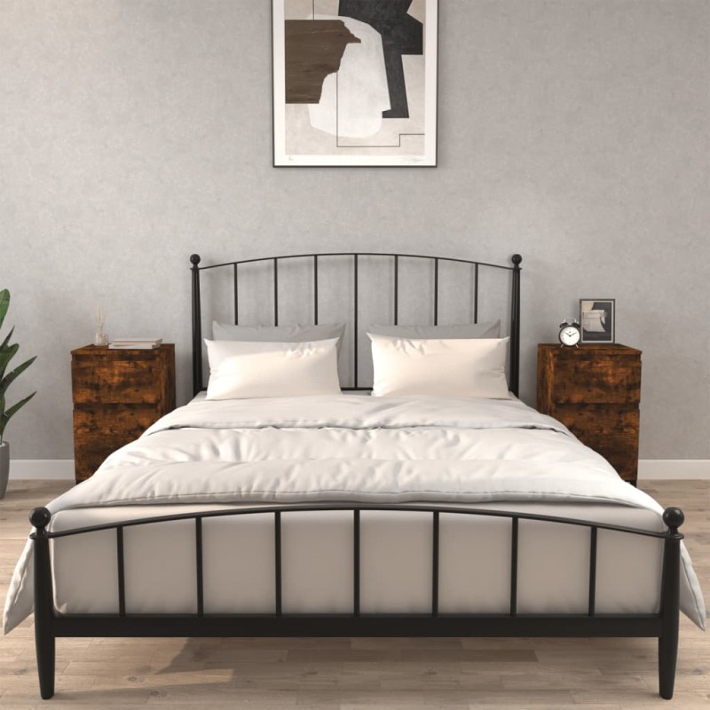 vidaXL Mesitas de noche 2 uds color roble ahumado 40x35x70 cm vidaXL Mesitas de noche 2 uds color roble ahumado 40x35x70 cm