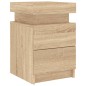 vidaXL Mesitas de noche con luces LED 2 uds roble Sonoma 35x39x55 cm vidaXL Mesitas de noche con luces LED 2 uds roble Sonoma 35x39x55 cm