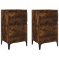 vidaXL Mesitas de noche 2 uds color roble ahumado 40x35x70 cm vidaXL Mesitas de noche 2 uds color roble ahumado 40x35x70 cm
