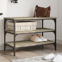 vidaXL Banco zapatero madera de ingeniería roble Sonoma 70x38,5x49 cm