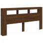 vidaXL Cabecero LED madera ingeniería roble marrón 200x18,5x103,5 cm