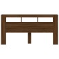vidaXL Cabecero LED madera ingeniería roble marrón 200x18,5x103,5 cm