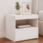 vidaXL Mesita de noche con luces LED blanco 50x40x45 cm