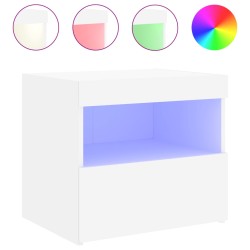 vidaXL Mesita de noche con luces LED blanco 50x40x45 cm