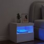 vidaXL Mesita de noche con luces LED blanco 50x40x45 cm