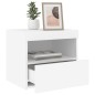 vidaXL Mesita de noche con luces LED blanco 50x40x45 cm