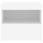 vidaXL Mesita de noche con luces LED blanco 50x40x45 cm
