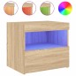 vidaXL Mesitas de noche con luces LED 2 uds roble Sonoma 50x40x45 cm vidaXL Mesitas de noche con luces LED 2 uds roble Sonoma 50x40x45 cm