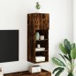 vidaXL Mueble para TV con luces LED roble ahumado 30,5x30x90 cm vidaXL Mueble para TV con luces LED roble ahumado 30,5x30x90 cm