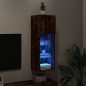 vidaXL Mueble para TV con luces LED roble ahumado 30,5x30x90 cm vidaXL Mueble para TV con luces LED roble ahumado 30,5x30x90 cm