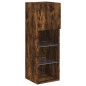 vidaXL Mueble para TV con luces LED roble ahumado 30,5x30x90 cm vidaXL Mueble para TV con luces LED roble ahumado 30,5x30x90 cm