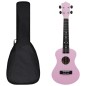 vidaXL Set de ukelele soprano con funda para niños rosa 23" vidaXL Set de ukelele soprano con funda para niños rosa 23"